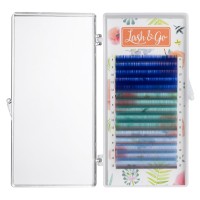 Цветные ресницы Lash&amp;Go микс 0.10/С/9-13 mm "Blueberry" (15 линий)
