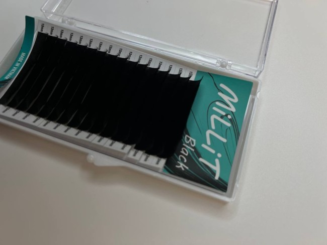 Черные ресницы Millit Fix Price D 0.12 06мм 16 линий