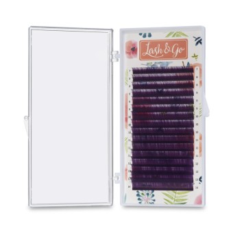 Омбре ресницы Lash&Go микс 0,07/C/7-14 mm "Фиолетовый" (16 линий)