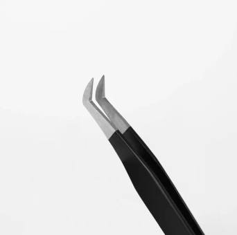Пинцет для наращивания Rili тип "Круглый сапожок" Black Line