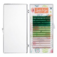 Цветные ресницы Lash&amp;Go микс 0.10/D/9-13 mm "Avocado" (15 линий)