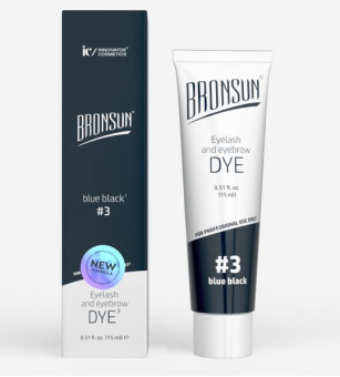 Краска для ресниц и бровей BRONSUN, цвет иссиня-чёрный #3, 15мл
