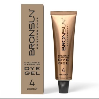 Краска для ресниц и бровей BRONSUN, цвет каштан #4, 15мл