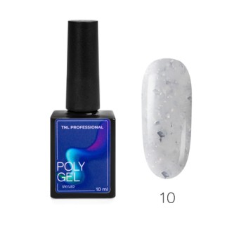 Жидкий Poly Gel TNL №10 молочный с голографической поталью (10 мл) Жидкий Poly Gel TNL №10 молочный с голографической поталью (10 мл)