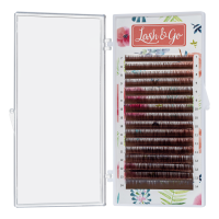 Коричневые ресницы Lash&amp;Go микс 0,07/M/7-14 mm "Латте" (16 линий)