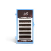 Ресницы темно-коричневые LASHY Brownie - 16 линий - MIX M 0.10 10-15мм