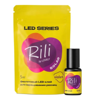 Клей фиолетовый для LED наращивания Rili Solar Violet, 5 мл