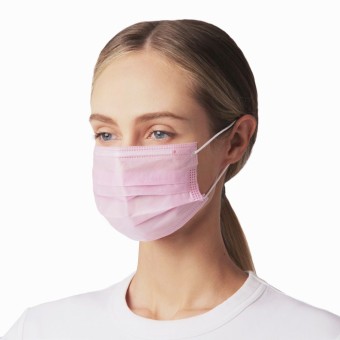 Маска гигиеническая одноразовая BEAJOY четырехслойная розовая 100шт (уп)