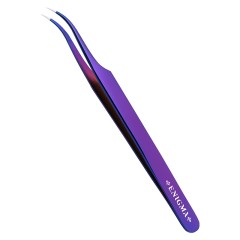 Пинцет изогнутый new Enigma (Blue metallic, с ручной заточкой extra-sharp)