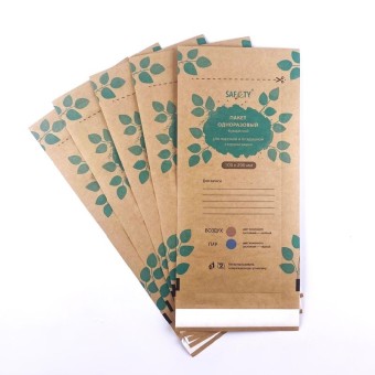 Пакеты крафт бумажные для стерилизации SAF&TY 100х200 мм., крафт, коричневые 100/2500 Пакеты крафт бумажные для стерилизации SAF&TY 100х200 мм., крафт, коричневые 100/2500