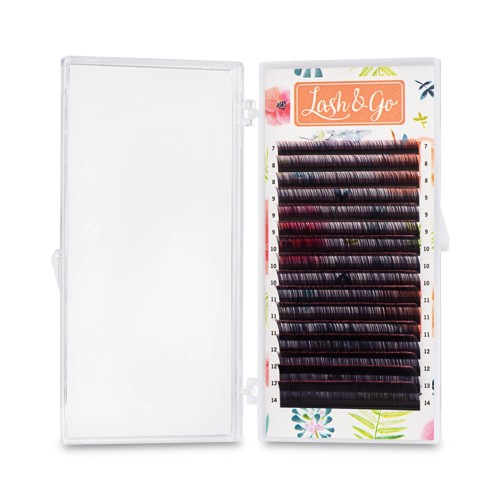 Омбре ресницы Lash&Go микс 0,07/C/7-14 mm "Розовый" (16 линий)