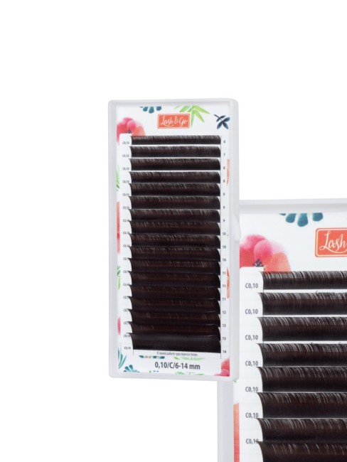 Коричневые ресницы Lash&Go "Мокка" микс 0,10/C/6-14 mm (17 линий)