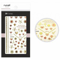 Наклейки для дизайна ногтей ЗD №4857, ruNail