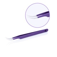 Пинцет для наращивания ресниц цветной Lovely Lavender Line изогнутый