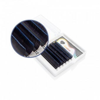 Ресницы двухтоновые синие Lovely MINI - 6 линий - MIX C+ 0.07 7-11mm