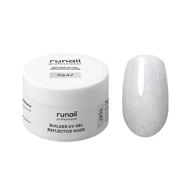 Моделирующий УФ-гель светоотражающий BUILDER UV GEL REFLECTIVE NUDE, 15г банка №9647 ruNail
