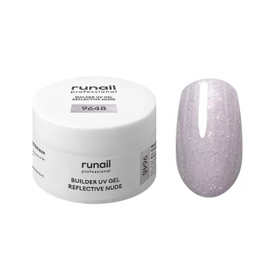 Моделирующий УФ-гель светоотражающий BUILDER UV GEL REFLECTIVE NUDE, 15г банка №9648 ruNail