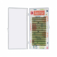 Цветные ресницы Lash&amp;Go микс 0,10/D/7-14 mm "Светло-зеленый" (16 линий)