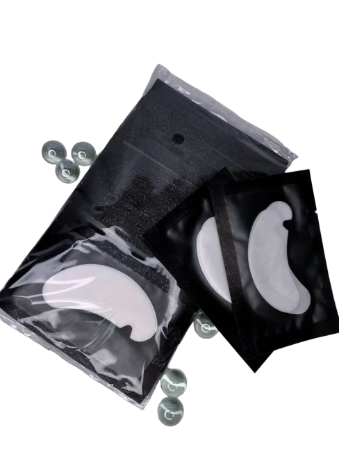 Патчи для наращивания ресниц (черный) с вырезом, 50 пар