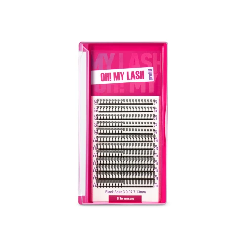 Ресницы черные в пучках OH! MY LASH Spire - 12 линий - MIX C 0.07 7-13мм