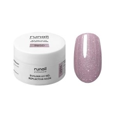 Моделирующий УФ-гель светоотражающий BUILDER UV GEL REFLECTIVE NUDE, 15г банка №9650 ruNail