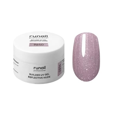 Моделирующий УФ-гель светоотражающий BUILDER UV GEL REFLECTIVE NUDE, 15г банка №9650 ruNail