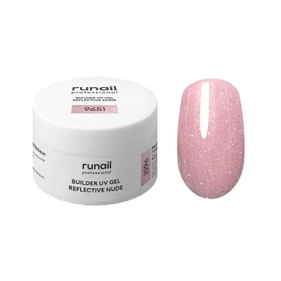 Моделирующий УФ-гель светоотражающий BUILDER UV GEL REFLECTIVE NUDE, 15г банка №9651 ruNail