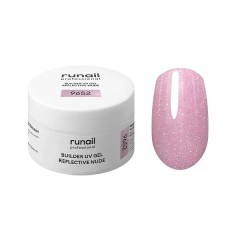 Моделирующий УФ-гель светоотражающий BUILDER UV GEL REFLECTIVE NUDE, 15г банка №9652 ruNail