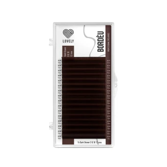 Ресницы темно-коричневые LOVELY Bordèu - 16 линий - MIX (M 0.10 6-13мм)