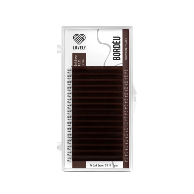 Ресницы темно-коричневые LOVELY Bordèu - 16 линий - MIX (L 0.10 6-13мм) Ресницы темно-коричневые LOVELY Bordèu - 16 линий - MIX (L 0.10 6-13мм)