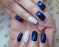 Найклейка гибкая Flower nail dried flowers(сеточка синяя)
