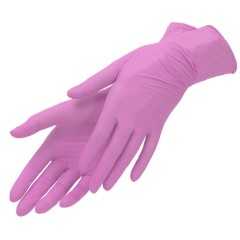 Перчатки Wally Plastic розовые - размер M , 100 шт. (50 пар)