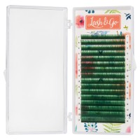 Цветные ресницы Lash&amp;Go микс 0,07/L/7-14 mm "Зеленый" (16 линий)