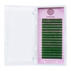 Цветные ресницы Enigma микс 0,07/M/6-13 mm "Green" (16 линий)