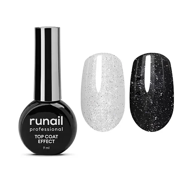 Глянцевый топ Top Сoat EFFECT SILVER SHINE, 9 мл №9911 ruNail