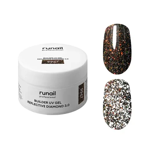 Моделирующий УФ-гель светоотражающий BUILDER UV GEL REFLECTIVE DIAMOND 3.0, 15г №9967 ruNail