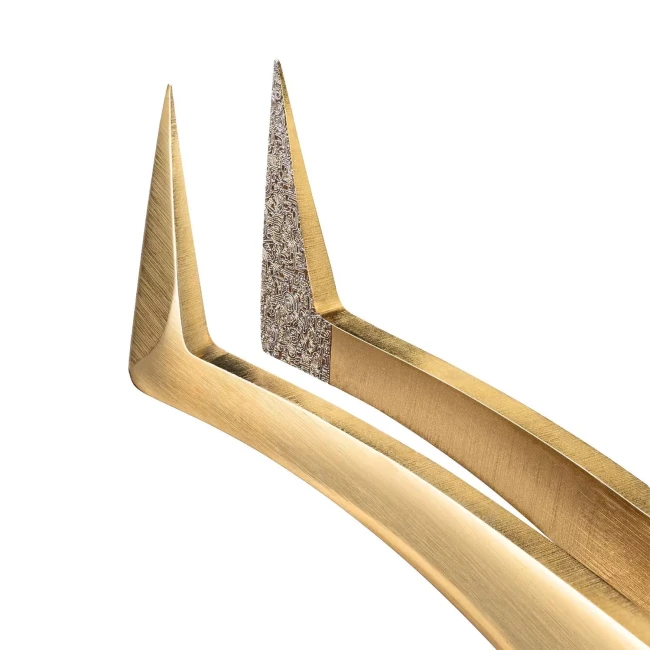 Сверхточный пинцет Barbara серия Gold Touch, тип "сапожок"