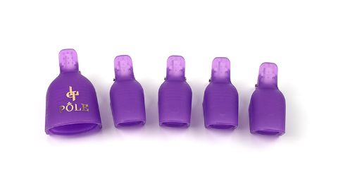 Многоразовые зажимы для снятия гель-лака для педикюра POLE (5 шт./уп.) фиолетовые