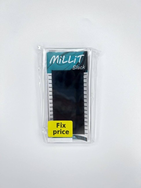 Черные ресницы Millit Fix Price M 0.10 07мм 16 линий