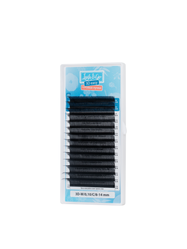 Черные ресницы Lash&Go микс готовые пучки W 3D 0.07/C/8-14 mm 14 линий