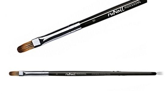 Кисть для акрил-геля Nylon Oval №8 №3979, ruNail Кисть для акрил-геля Nylon Oval №8 №3979, ruNail