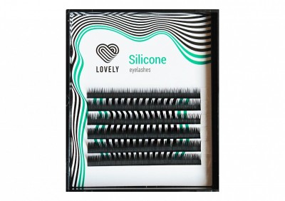 Ресницы чёрные Lovely серия "Silicone" - 6 линий - MINI MIX M 0.07 5-7мм