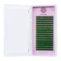Цветные ресницы Enigma микс 0,07/C/7-13 mm "Зеленый" (16 линий)