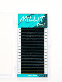Черные ресницы Millit - MIX D+ 0.07 7-14мм 16 линий