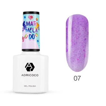 Неоновый гель-лак ADRICOCO Marmelado с разноцветной слюдой №7 ежевичные мармеладки, 8 мл