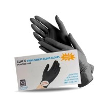 Перчатки Wally Plastic черные - размер XS , 100 шт. (50 пар)
