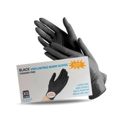 Перчатки Wally Plastic черные - размер XS , 100 шт. (50 пар)