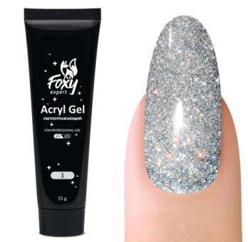 Акрил-гель светоотражающий (Acryl gel FLASH) #01, 15 ml, Foxy Expert