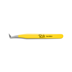 Пинцет для наращивания Rili тип "Круглый сапожок" Yellow line