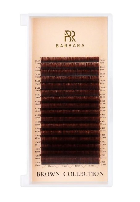 Ресницы коричневые BARBARA Truffle МИКС М 0.07 7-15 мм 16 линий